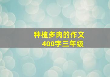 种植多肉的作文400字三年级