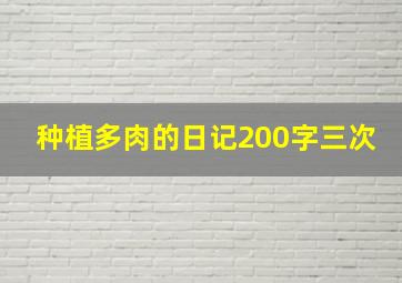 种植多肉的日记200字三次