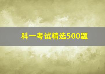 科一考试精选500题