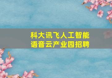 科大讯飞人工智能语音云产业园招聘