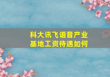 科大讯飞语音产业基地工资待遇如何