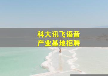 科大讯飞语音产业基地招聘