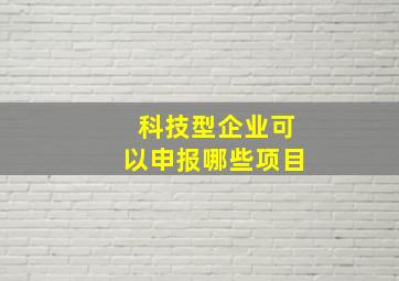 科技型企业可以申报哪些项目