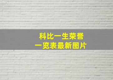 科比一生荣誉一览表最新图片