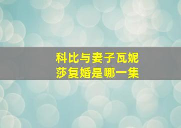 科比与妻子瓦妮莎复婚是哪一集