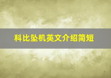 科比坠机英文介绍简短