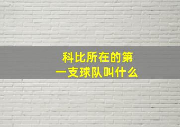 科比所在的第一支球队叫什么