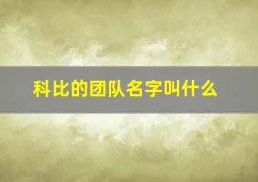 科比的团队名字叫什么