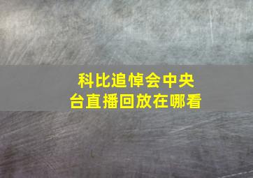 科比追悼会中央台直播回放在哪看