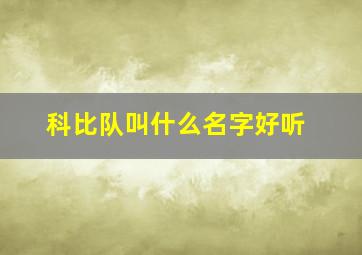 科比队叫什么名字好听