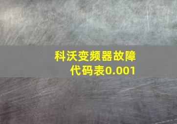 科沃变频器故障代码表0.001