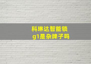 科琳达智能锁g1是杂牌子吗