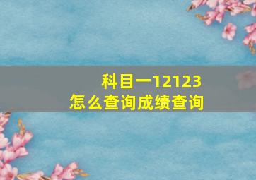 科目一12123怎么查询成绩查询