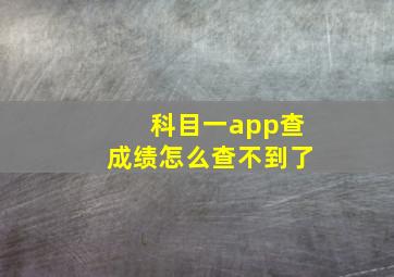 科目一app查成绩怎么查不到了