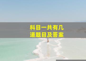 科目一共有几道题目及答案