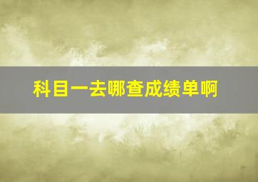 科目一去哪查成绩单啊