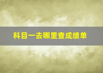 科目一去哪里查成绩单