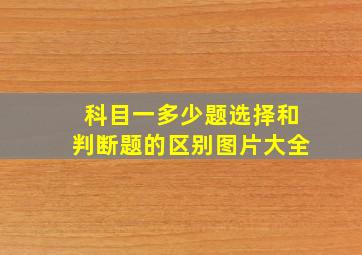 科目一多少题选择和判断题的区别图片大全