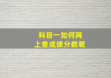 科目一如何网上查成绩分数呢