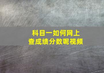 科目一如何网上查成绩分数呢视频