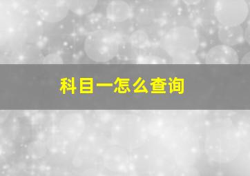 科目一怎么查询