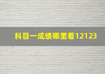 科目一成绩哪里看12123