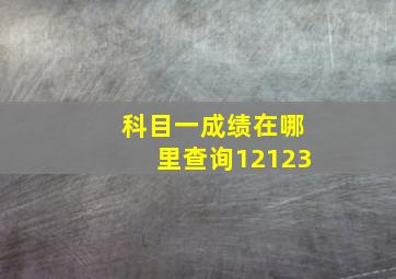 科目一成绩在哪里查询12123