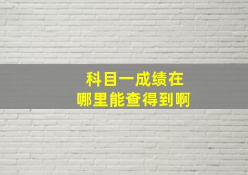 科目一成绩在哪里能查得到啊