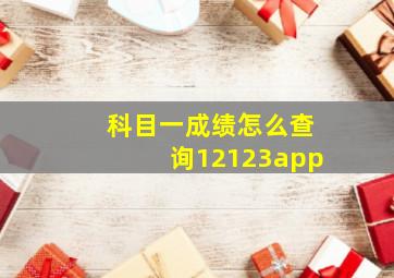 科目一成绩怎么查询12123app