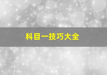 科目一技巧大全