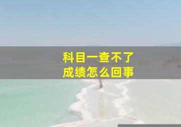 科目一查不了成绩怎么回事