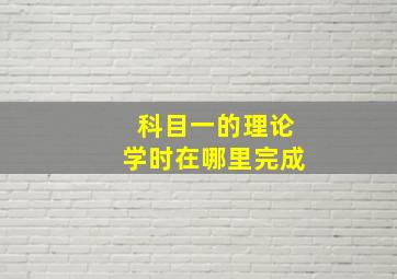 科目一的理论学时在哪里完成