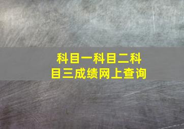 科目一科目二科目三成绩网上查询