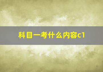 科目一考什么内容c1