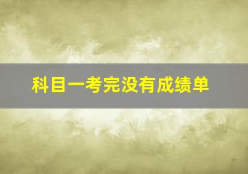 科目一考完没有成绩单