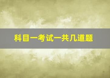 科目一考试一共几道题