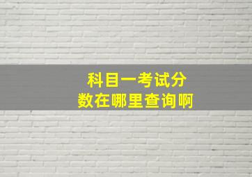 科目一考试分数在哪里查询啊