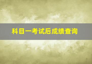 科目一考试后成绩查询