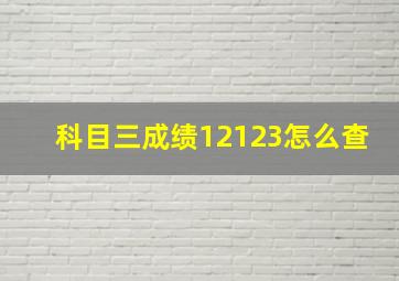 科目三成绩12123怎么查