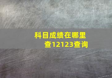 科目成绩在哪里查12123查询