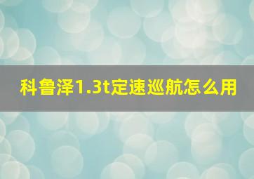 科鲁泽1.3t定速巡航怎么用