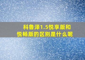 科鲁泽1.5悦享版和悦畅版的区别是什么呢