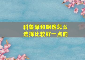 科鲁泽和朗逸怎么选择比较好一点的