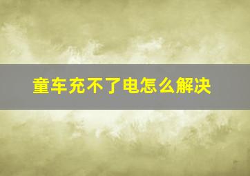 童车充不了电怎么解决