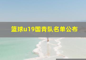 篮球u19国青队名单公布