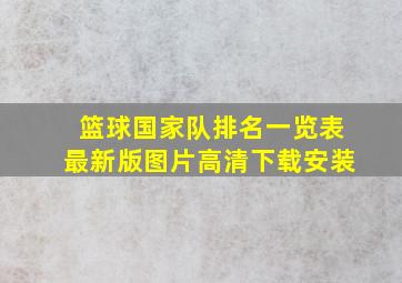 篮球国家队排名一览表最新版图片高清下载安装