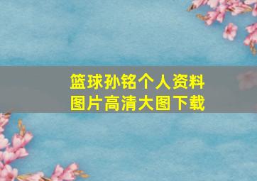 篮球孙铭个人资料图片高清大图下载