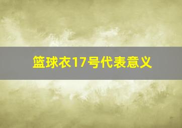 篮球衣17号代表意义