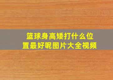 篮球身高矮打什么位置最好呢图片大全视频