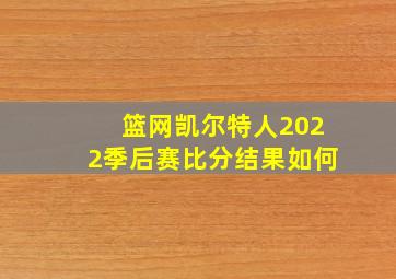 篮网凯尔特人2022季后赛比分结果如何